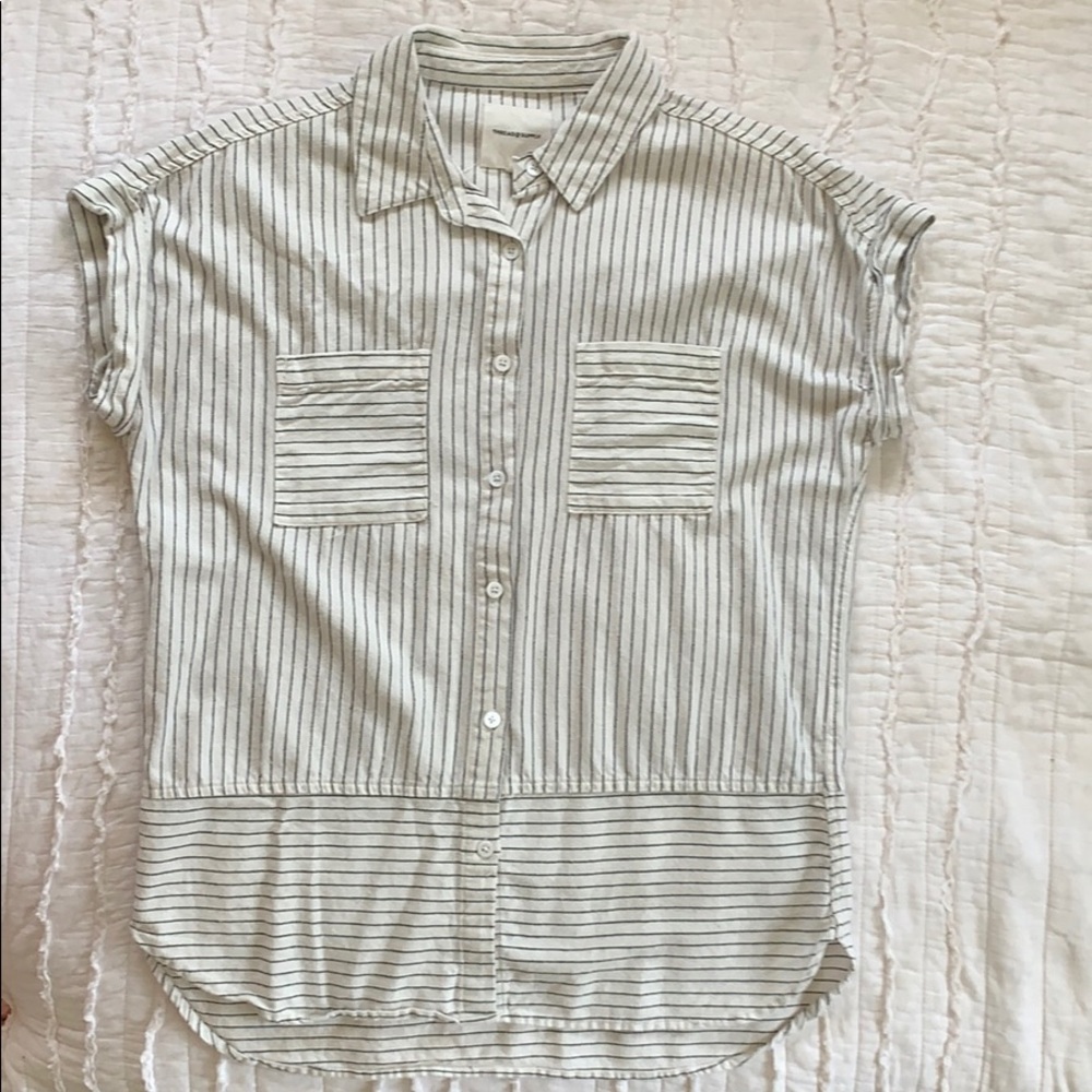 Black and white cotton button down